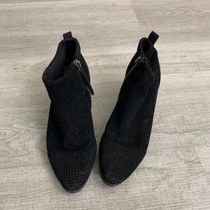 Black perforated booties - Size 6.5